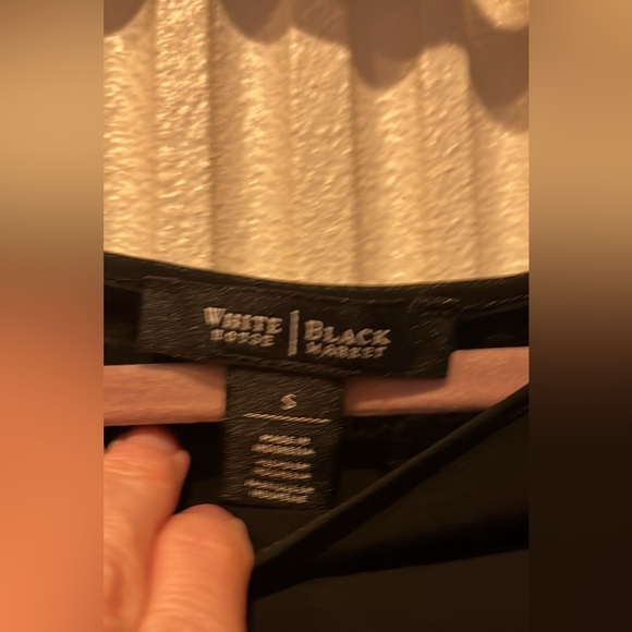 White House Black Market  Sz Small Black Top with Sequins - Picture 2 of 6